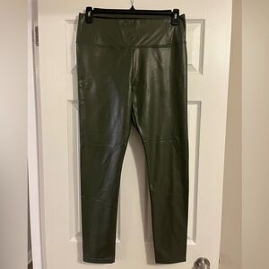 Bagatelle Dark Green Faux Leather Pants